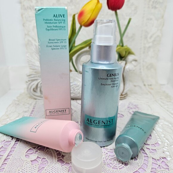 Algenist Genius Collagen Calming Relief, Emulsion, Alive Moisturizer BUNDLE NEW - Picture 5 of 7